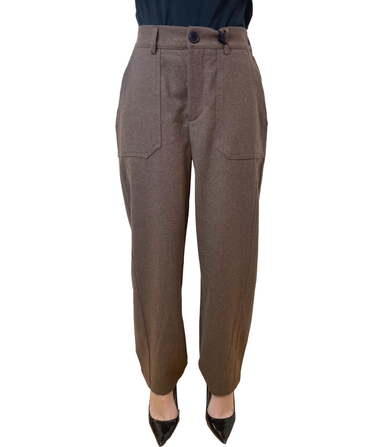 Vicolo pantalone flanella moro donna