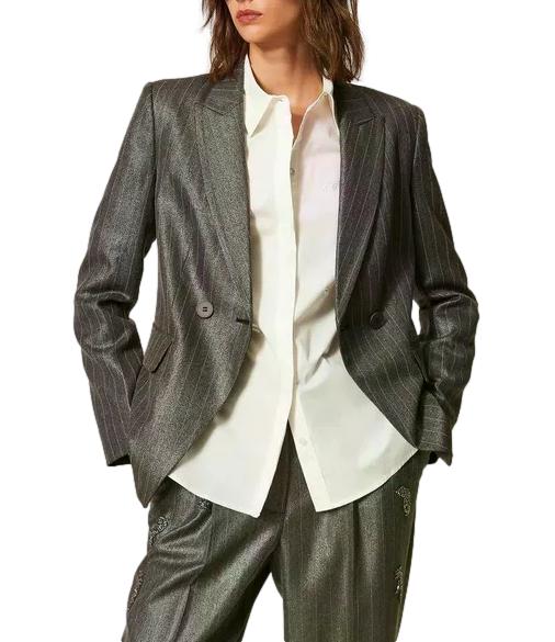 Actitude Twinset Blazer Antracite Spalmato da Donna