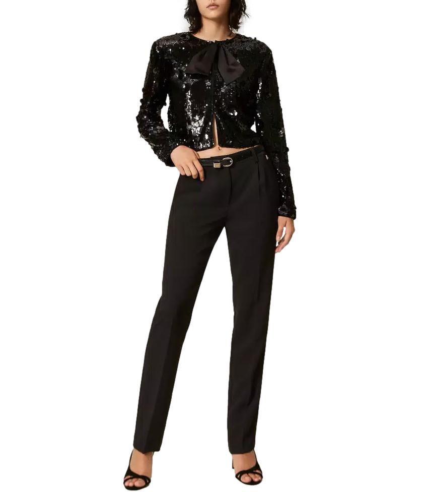 Actitude Twinset Pantalone Nero da Donna