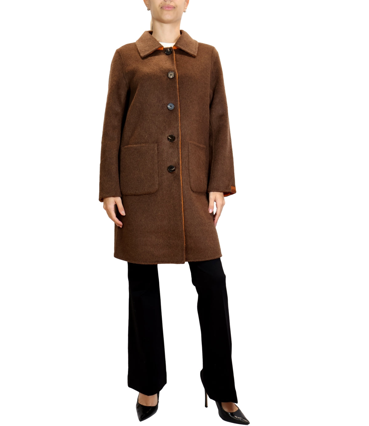 Alexs Bravo Cappotto Orange/chocolate da Donna