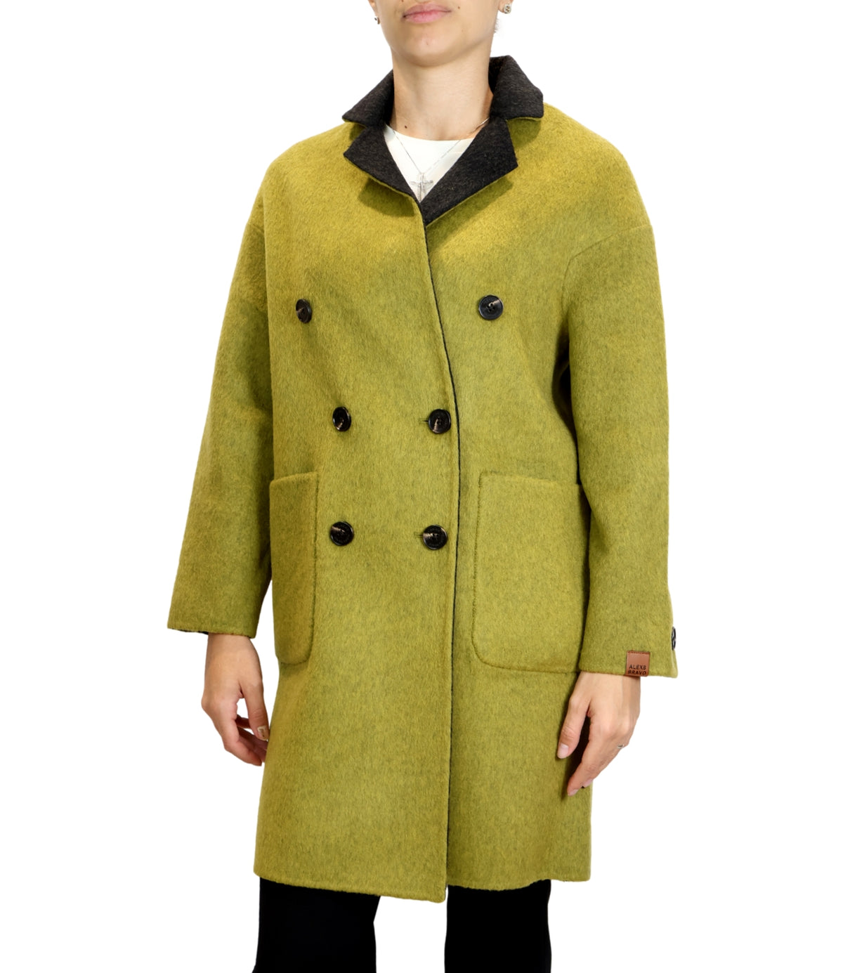 Alexs Bravo Cappotto Green/grey da Donna
