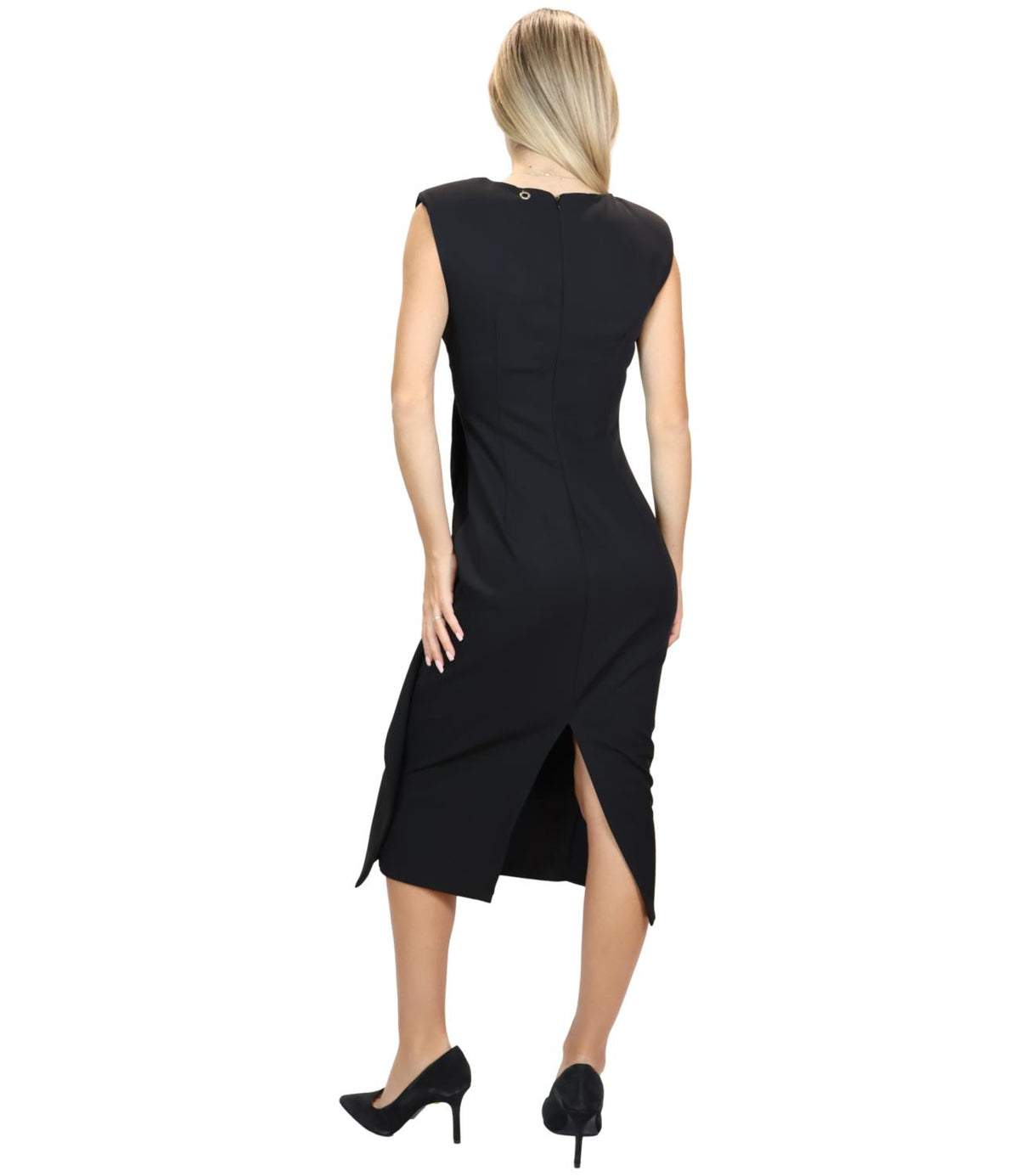 Eco Abito Drappeggiato Nero Donna