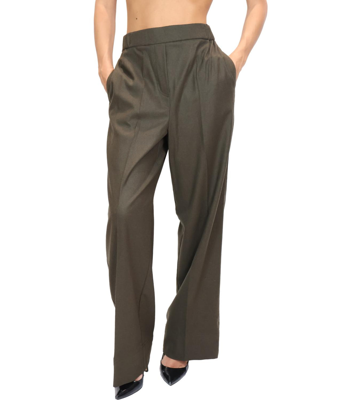 Emme Marella Pantalone Verde Militare da Donna