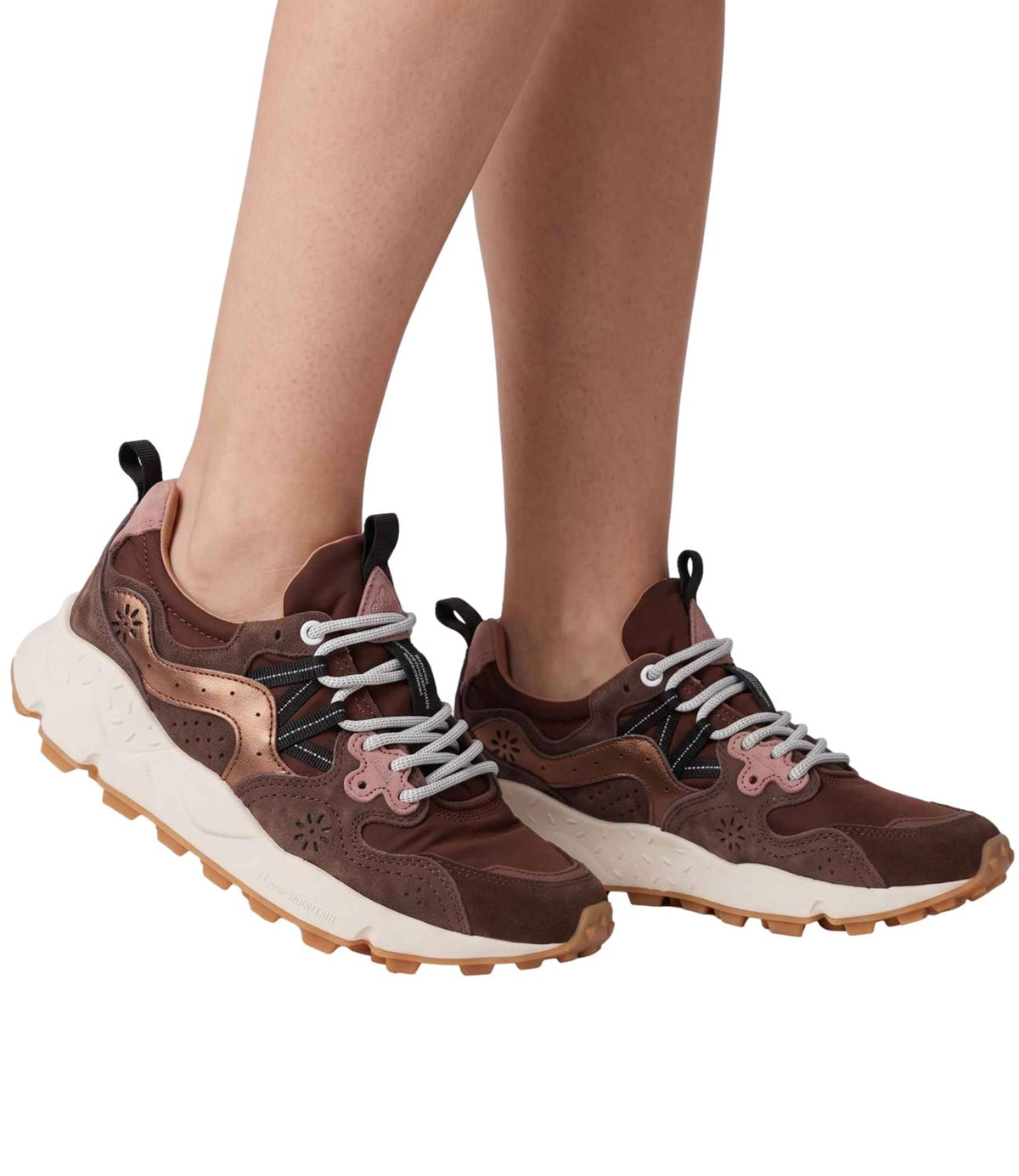 Flower Mountain Sneakers Brown/bronze/pink da Donna