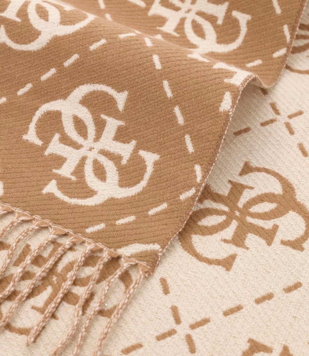 Guess Sciarpa/Foulard Latte Logo Brown da Donna