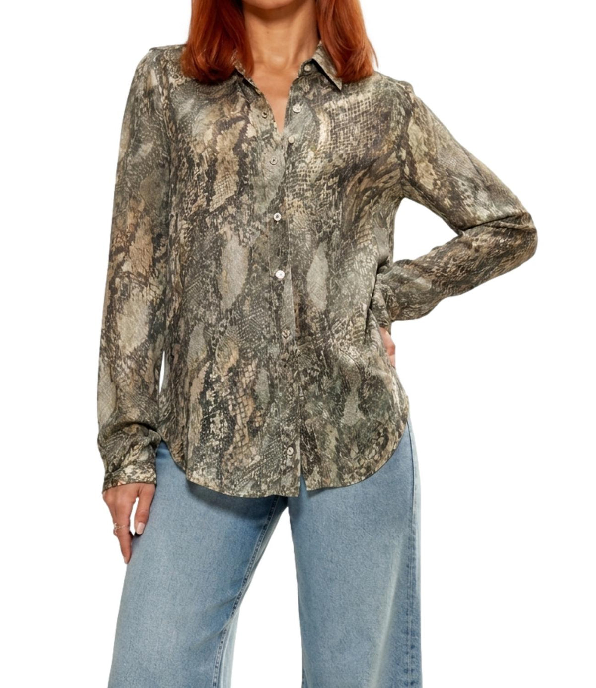 Guess Camicia New Ls Clouis Shirt Rustic Phyton Donna