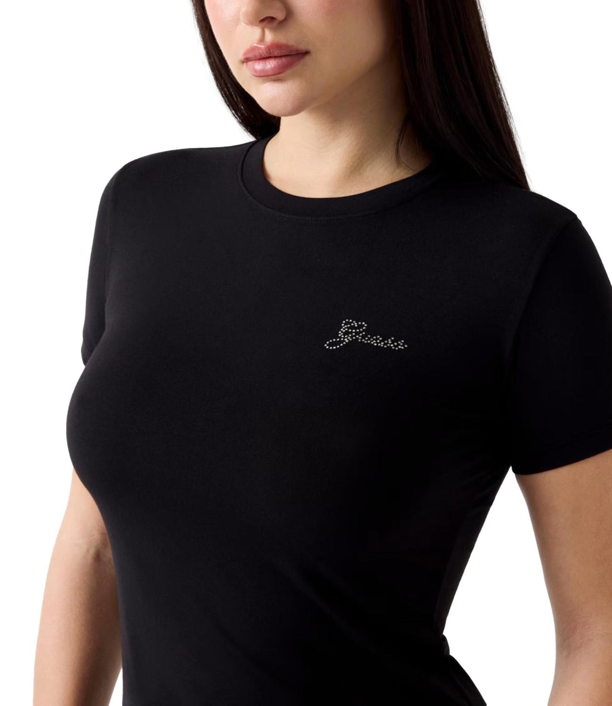 Guess T-shirt New Ss Cn Mini Logo Tee Nero Donna