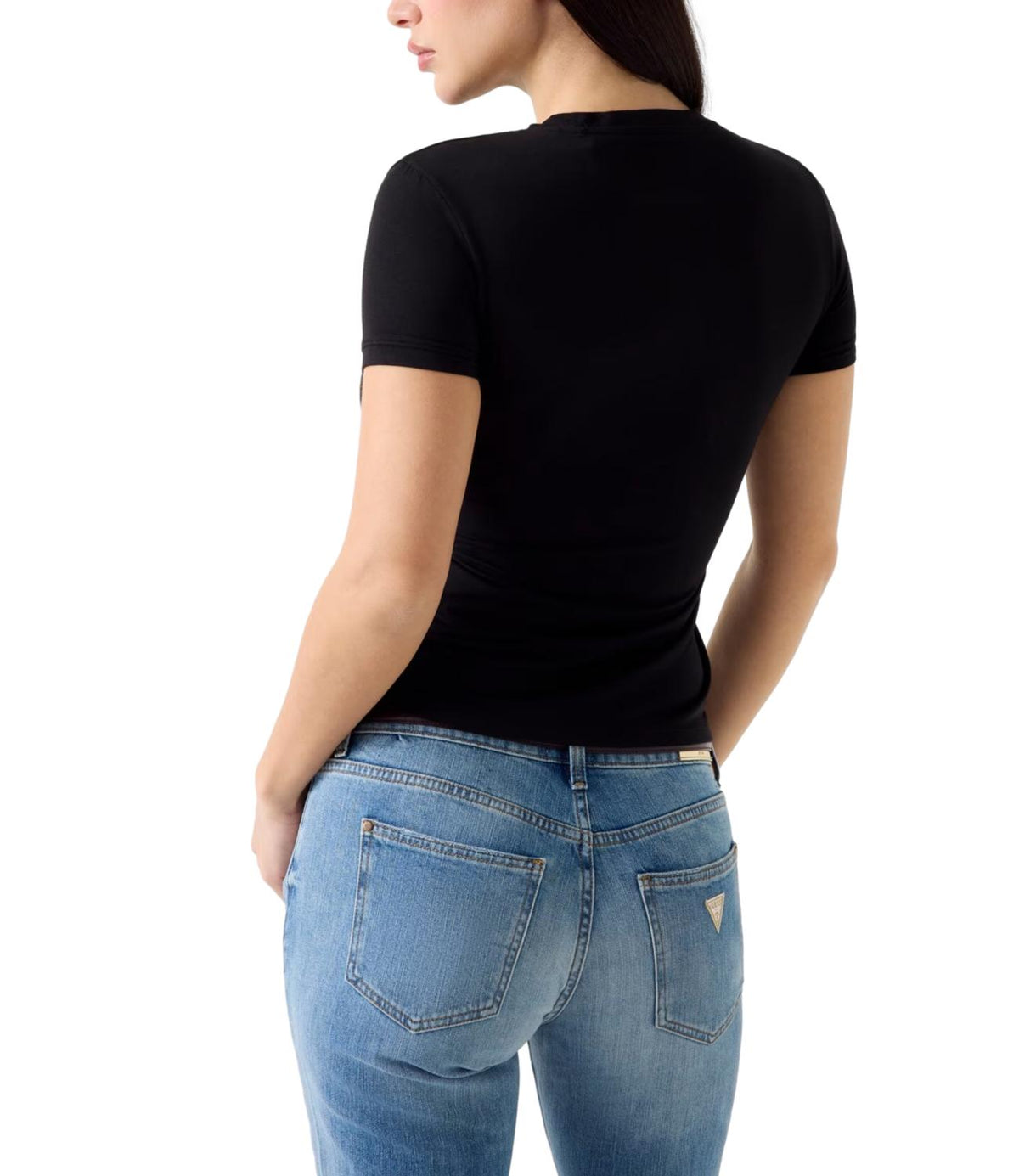Guess T-shirt New Ss Cn Mini Logo Tee Nero Donna