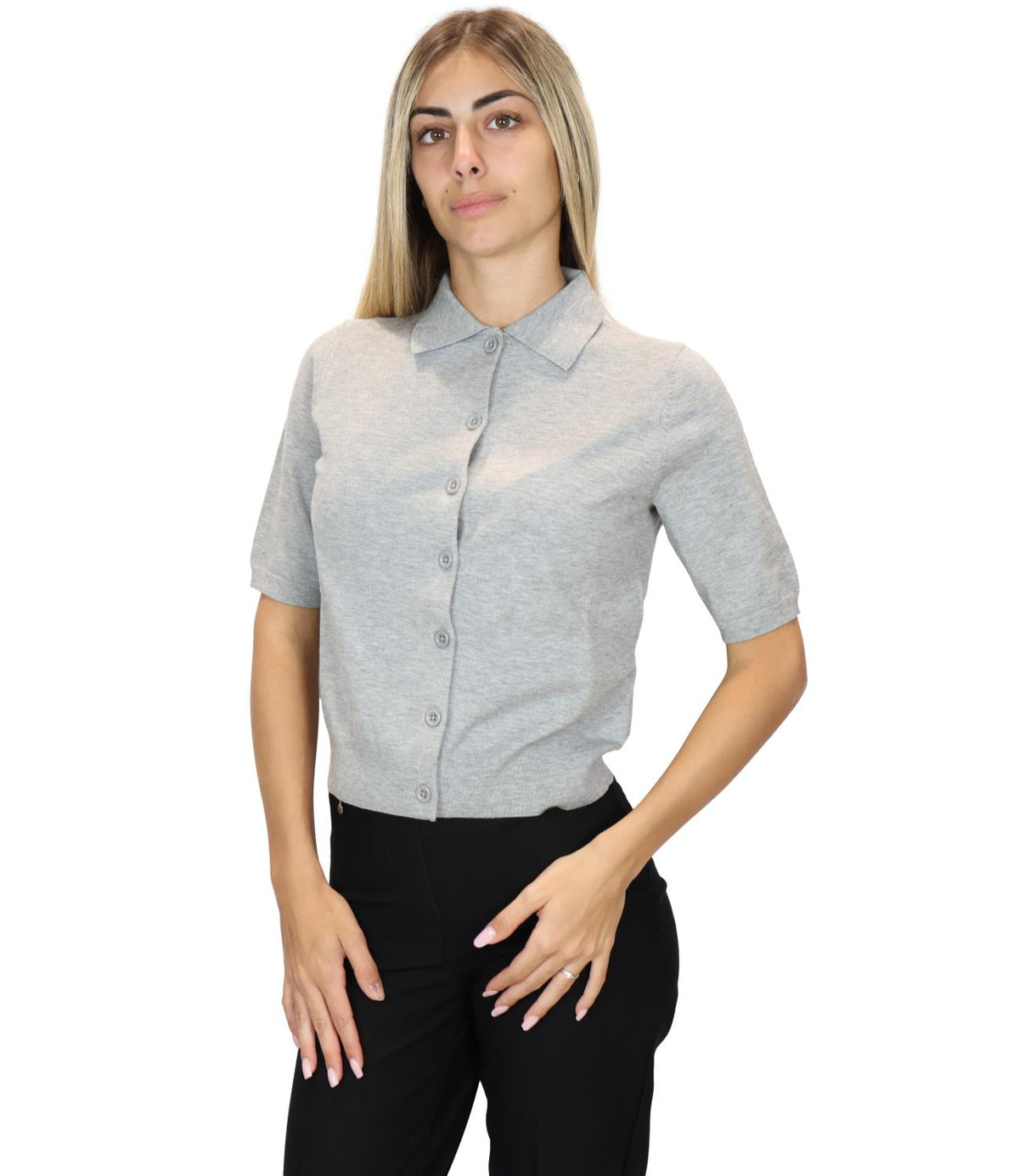 Iblues Cardigan Grigio Melange da Donna
