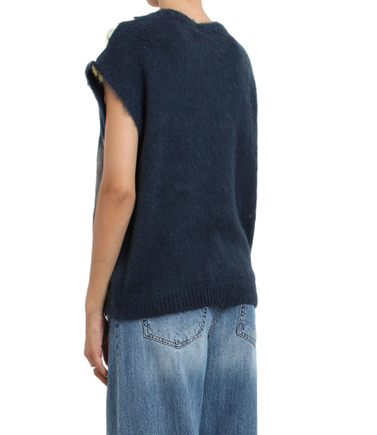Kontatto Gilet BlU-GiallinO-Grigio MediO-Moka da Donna
