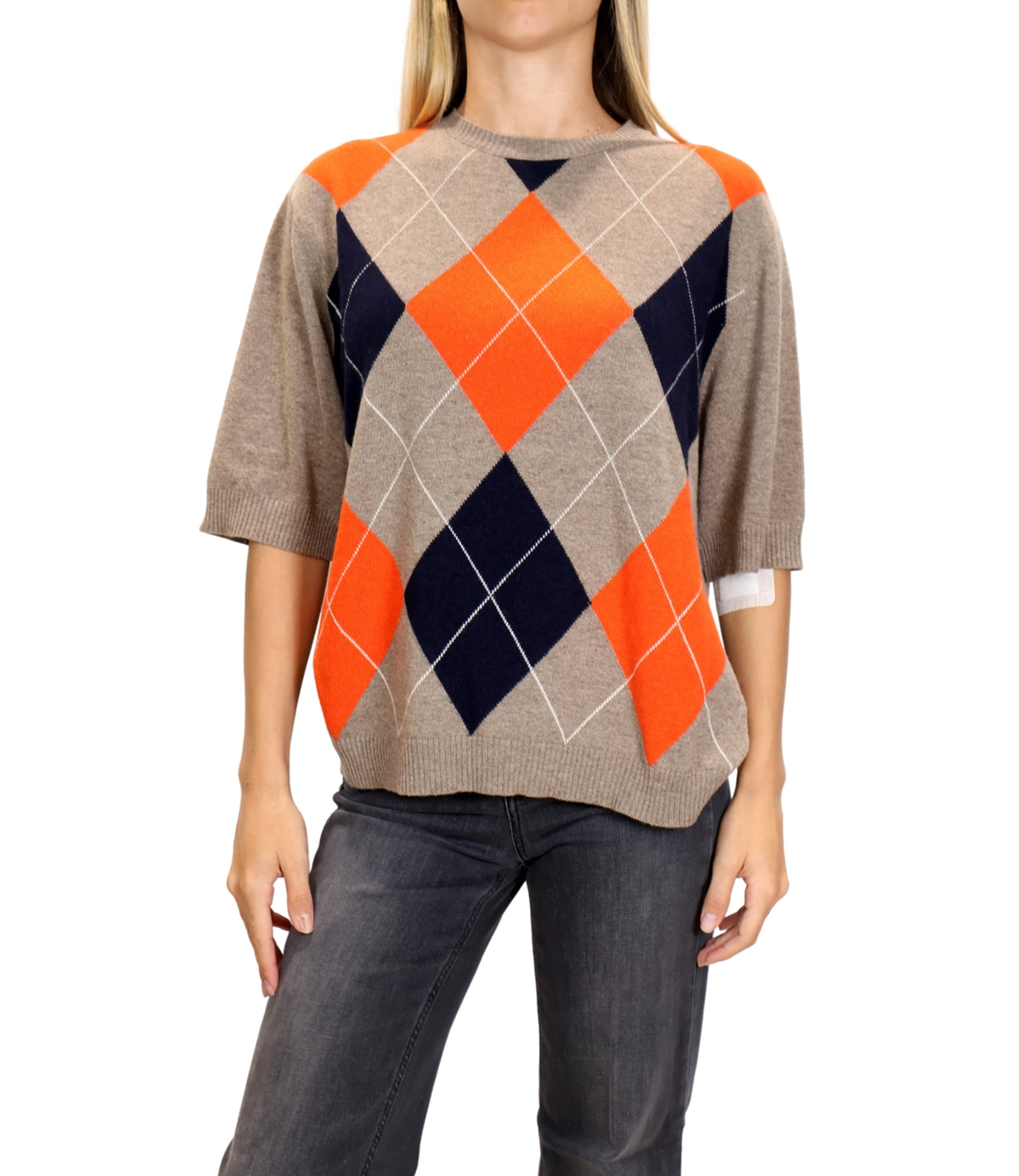 Kontatto Maglia Tortora/arancio da Donna