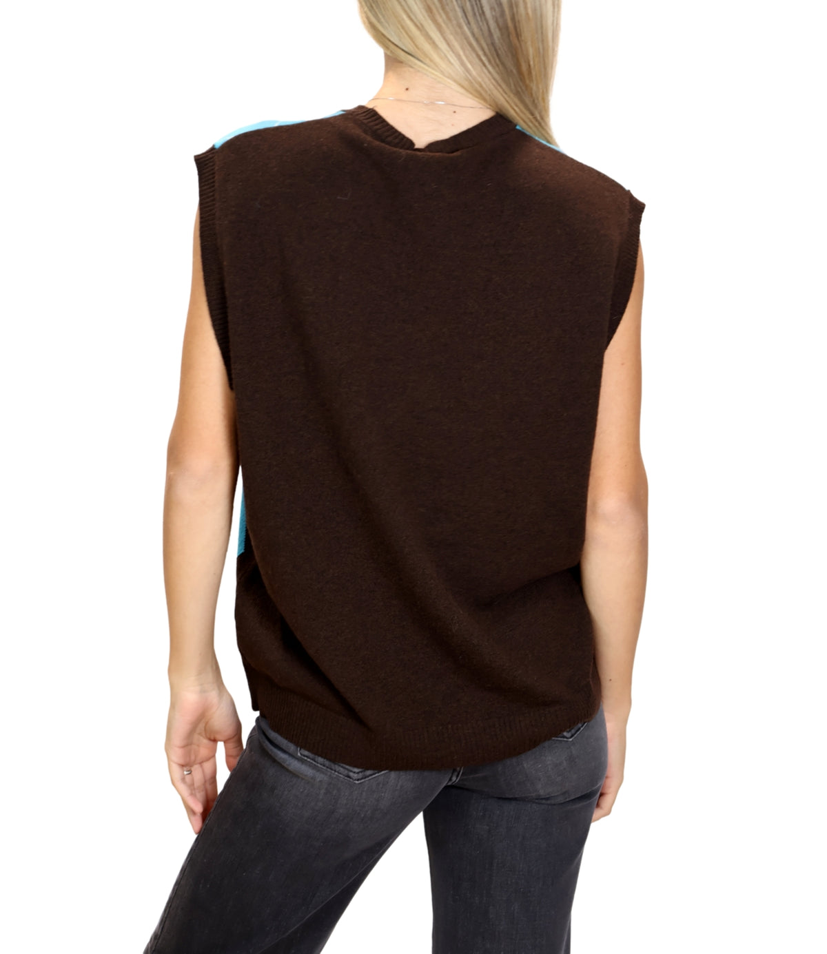 Kontatto Gilet Moka/turchese da Donna