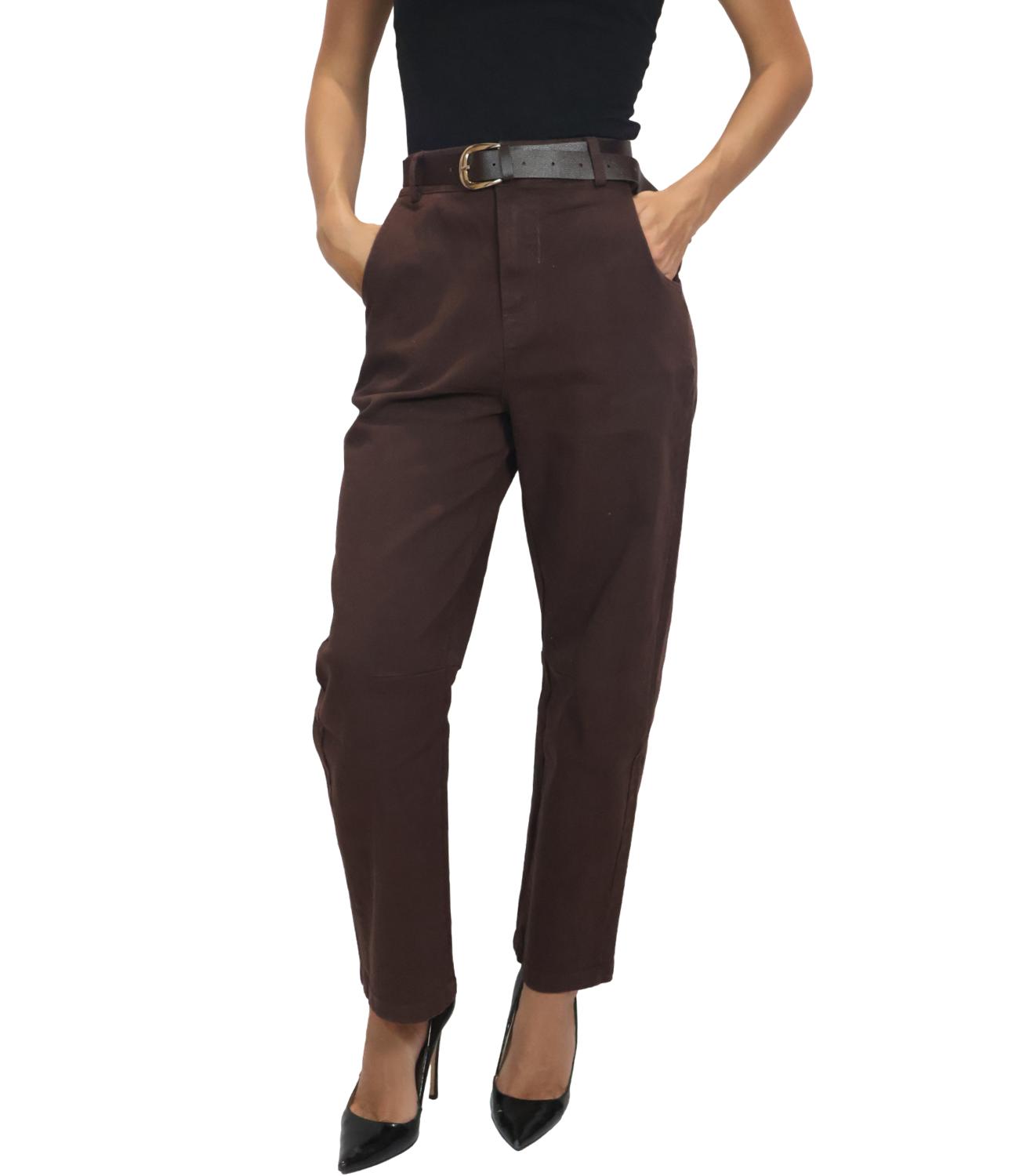 Kontatto Pantalone Moka da Donna