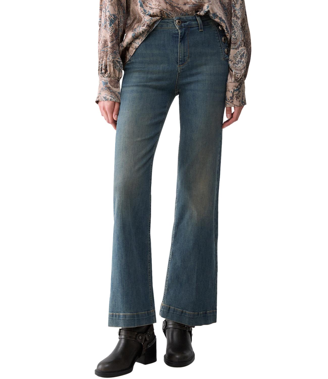 Liu jo Pantalone Denim Den.blue Dirty Jolie da Donna