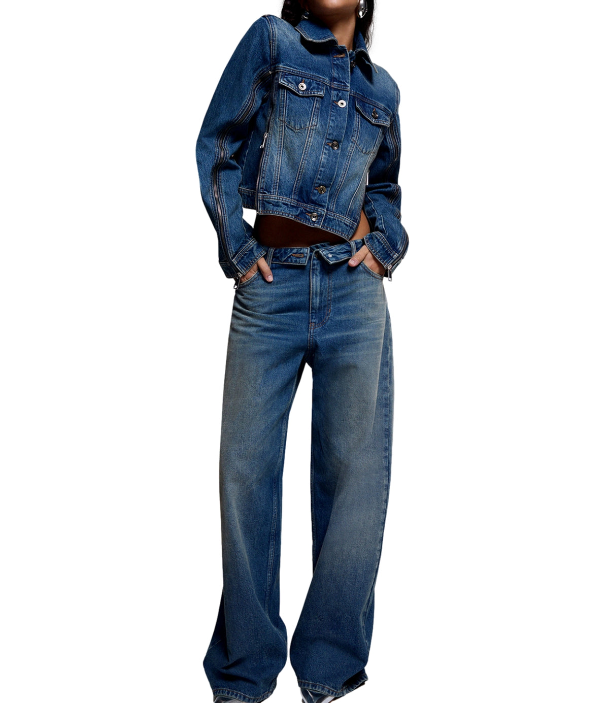 Liu jo Giubbotto Den.blue Vint.zip wa da Donna
