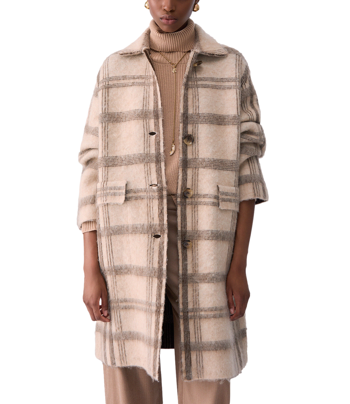 Liu jo Cappotto Jacq Brown Check da Donna