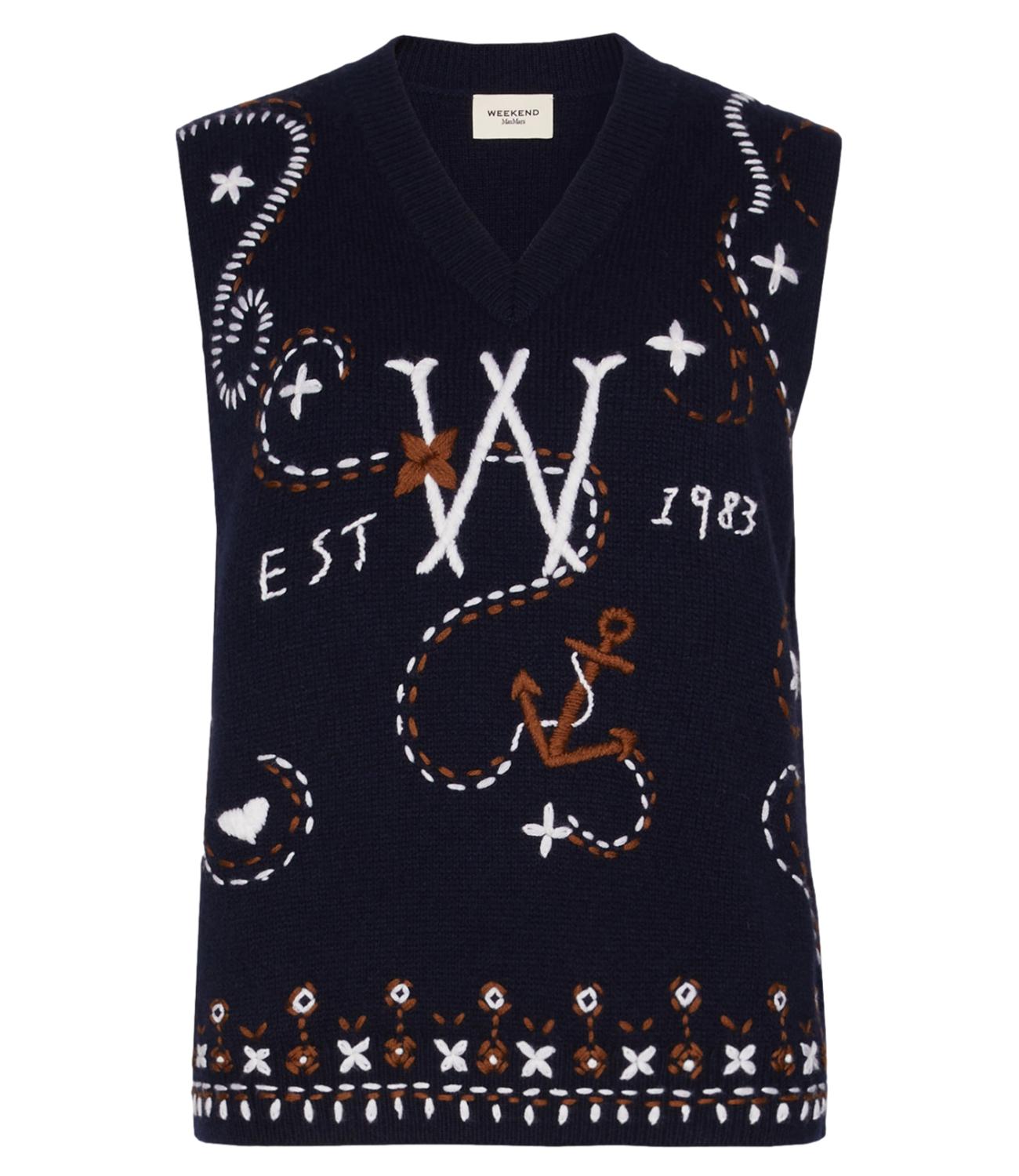 Max Mara Weekend Gilet Blu Marino da Donna