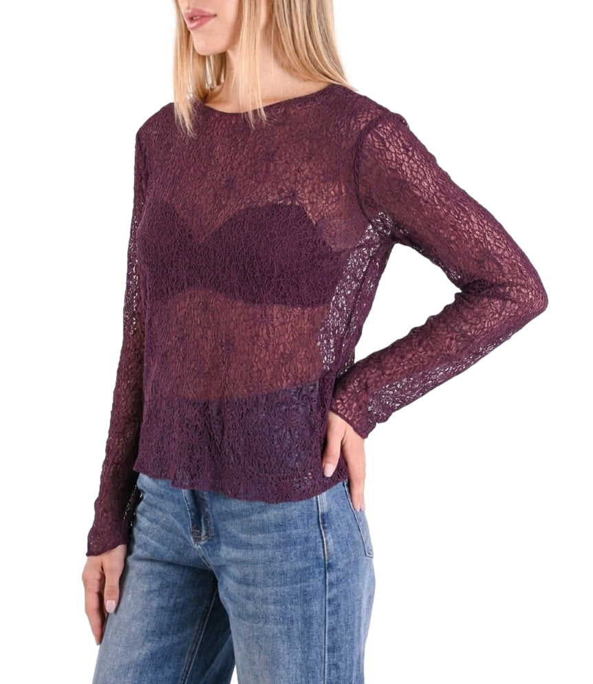 Myastreet Maglia Prugna da Donna