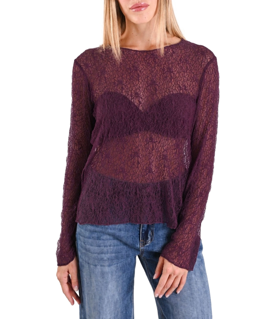Myastreet Maglia Prugna da Donna