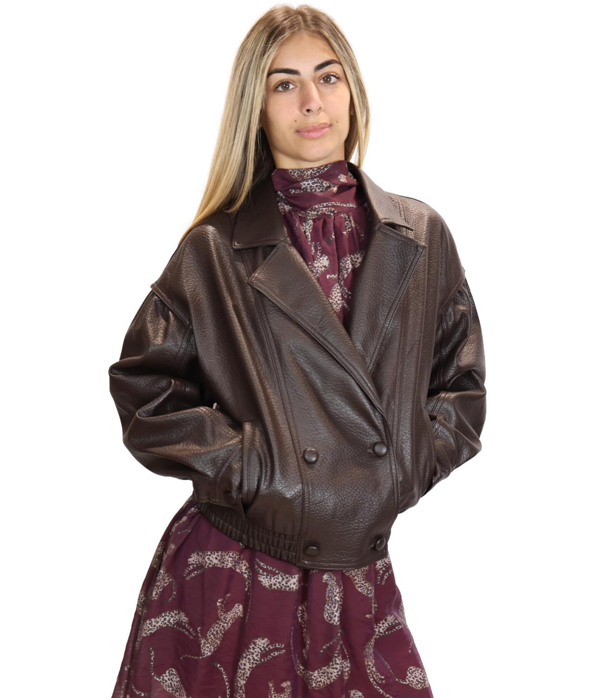 Studio It Giacca Pelle Moro Donna