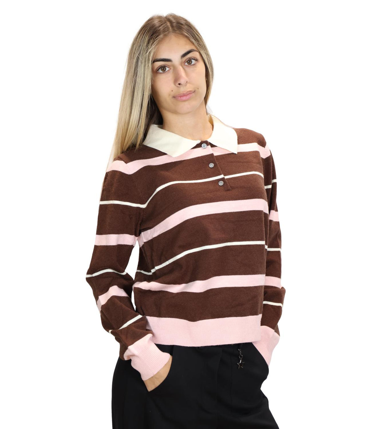Studio It Polo Riga Rosa Chiaro Donna