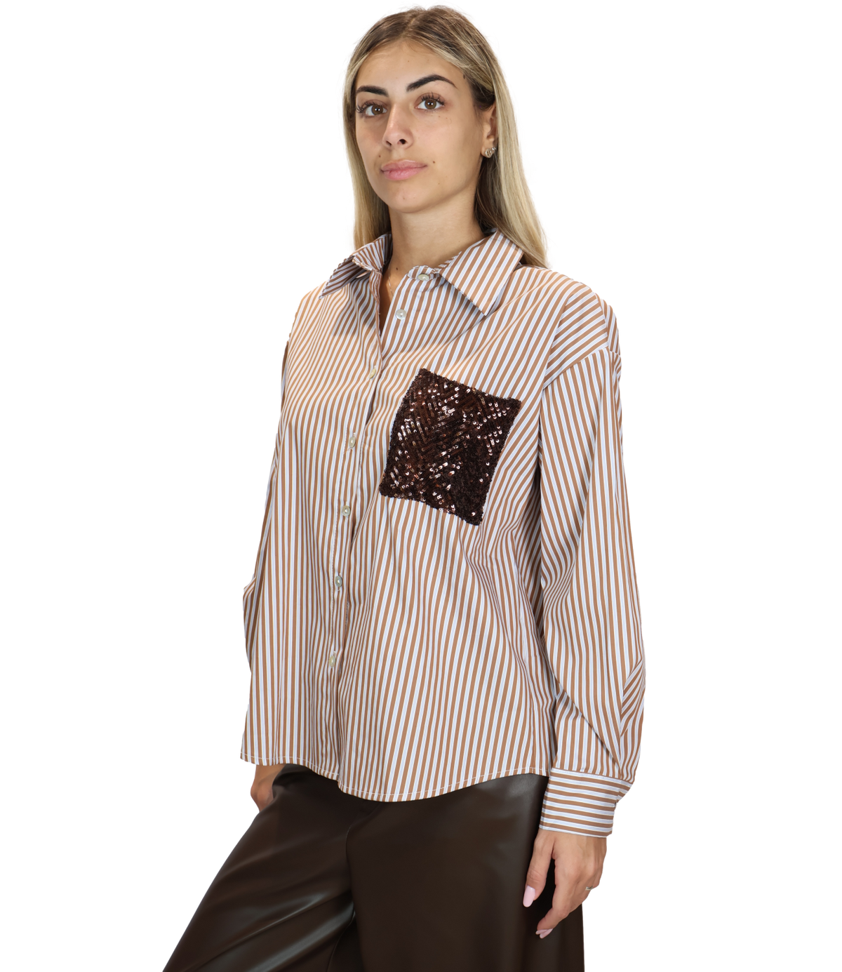 Susy Mix Camicia Tabacco da Donna