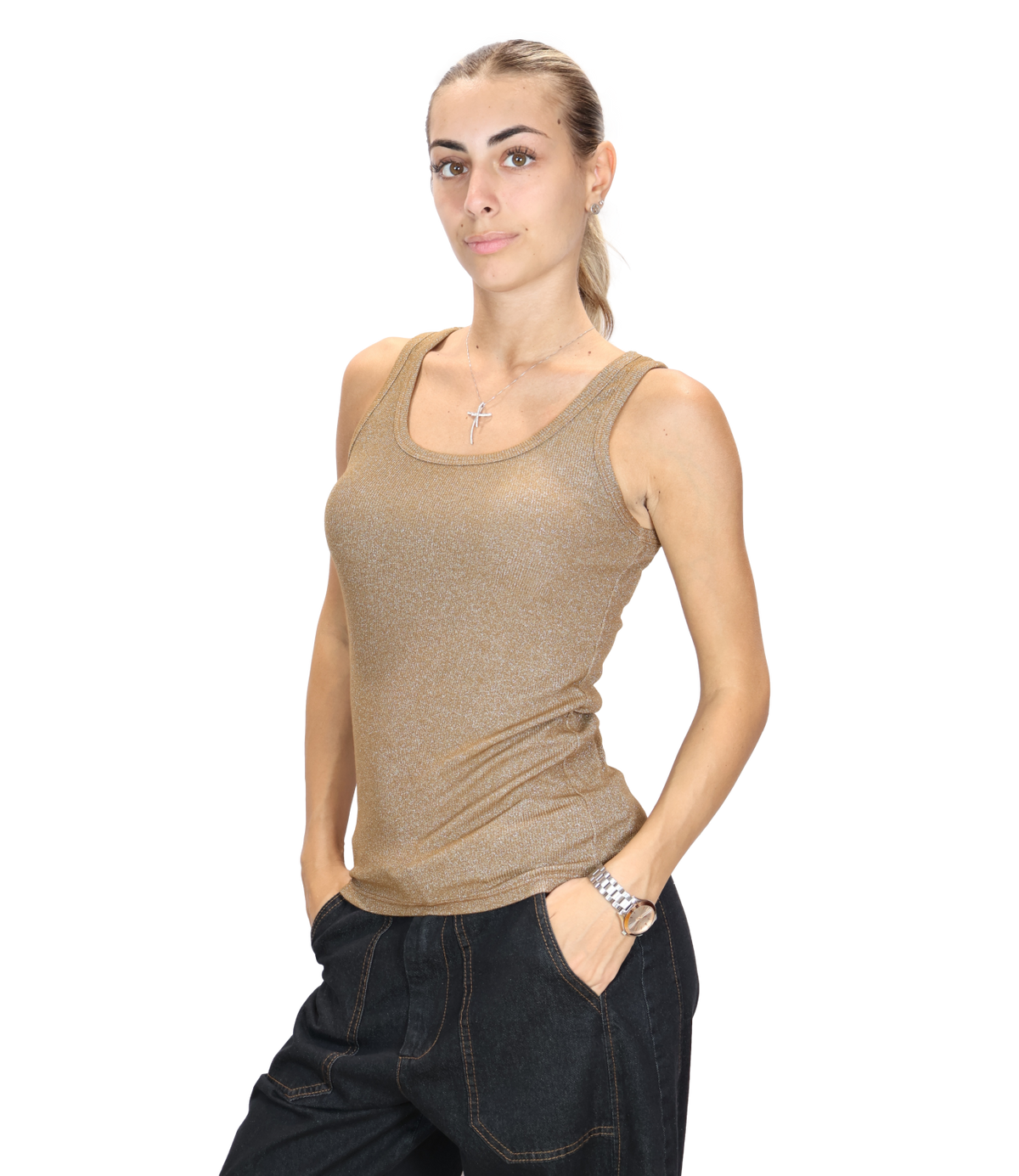 Susy Mix Canotta Tabacco da Donna