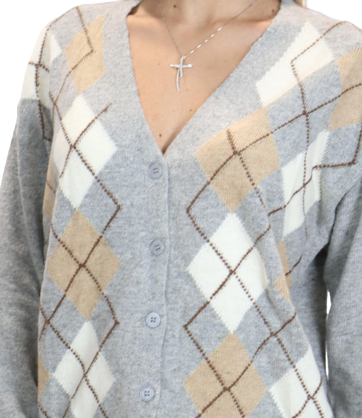 Susy Mix Cardigan Grigio da Donna