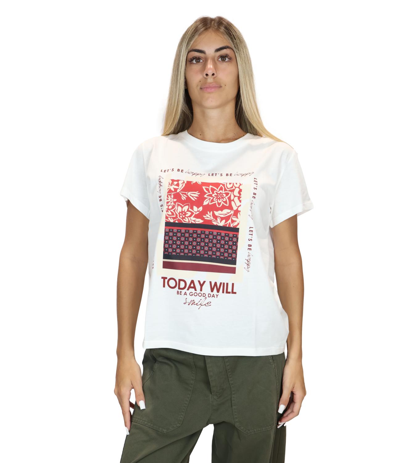 Susy Mix T-Shirt B.co/rosso da Donna