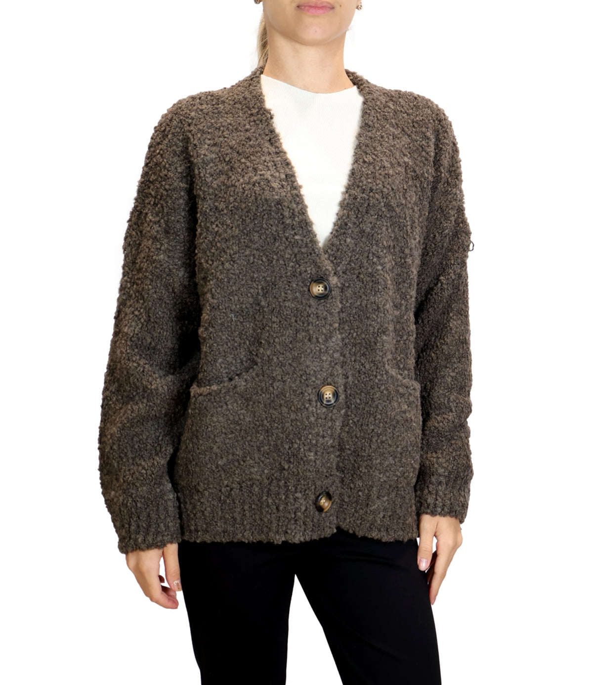 Susy Mix Cardigan Fango da Donna