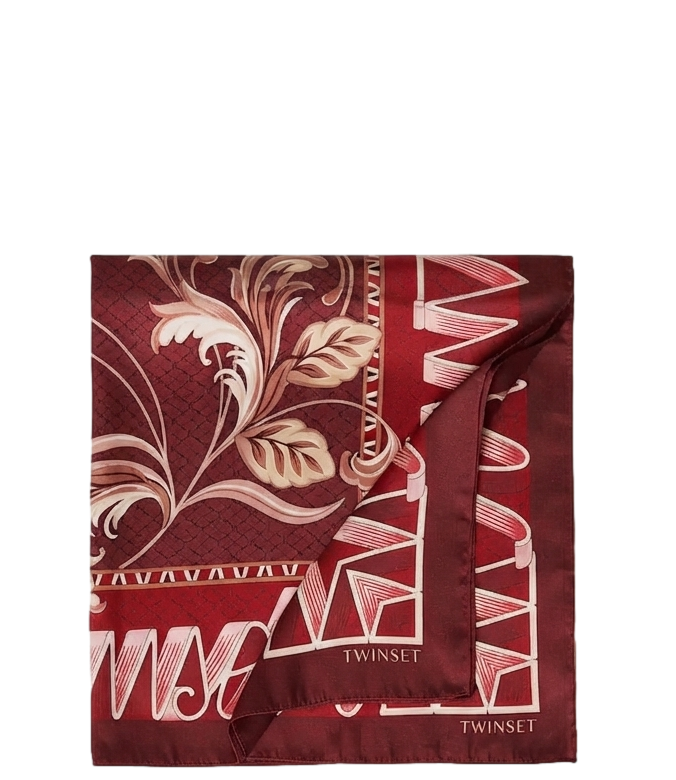 Twin Set Foulard St.optical Logo Bordeaux da Donna
