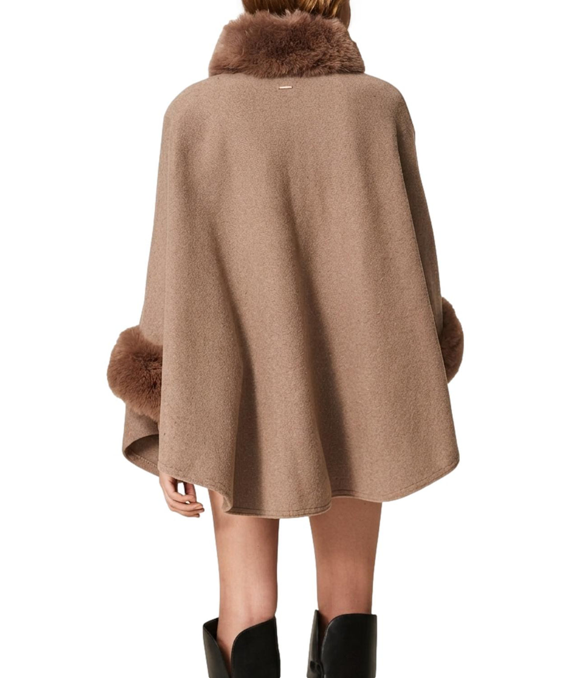 Twin Set Poncho Mastice Melange da Donna