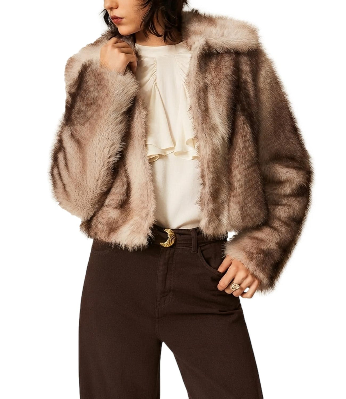 Twin Set Giacca Animal Shade Casha/brown da Donna