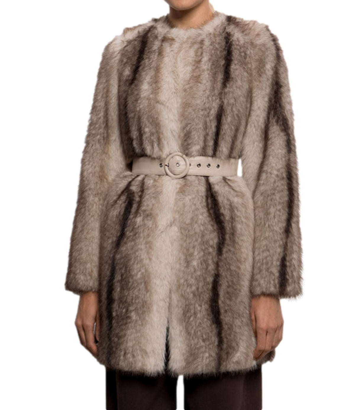 Twin Set Cappotto Animal Shade Casha/brown da Donna