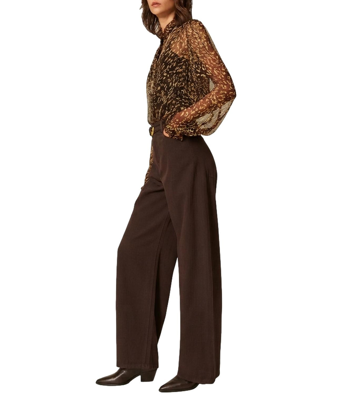 Twin Set Jeans Darkness Brown da Donna