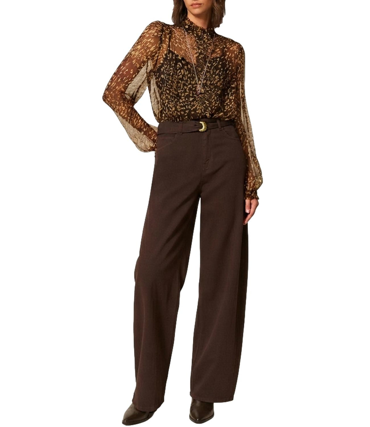 Twin Set Jeans Darkness Brown da Donna