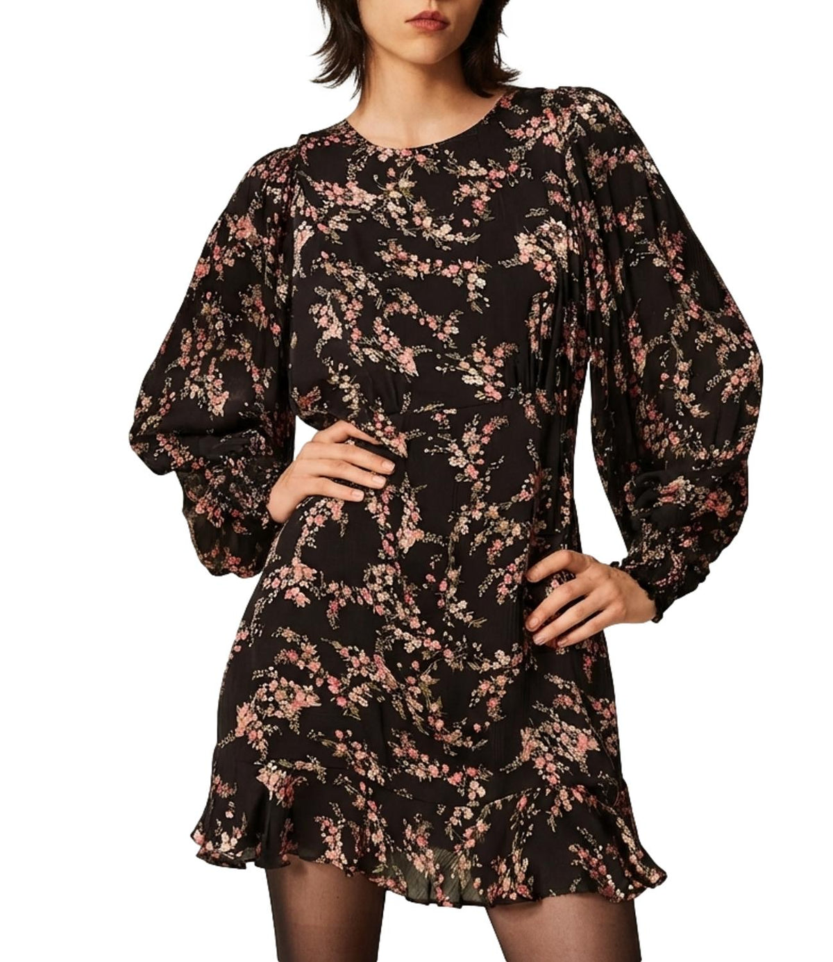 Twin Set Abito St.little Flowers Black/rose da Donna