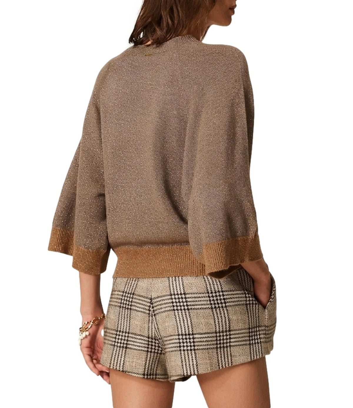 Twin Set Maglia Taupe Arg/tobacco Brown Sc Arg da Donna