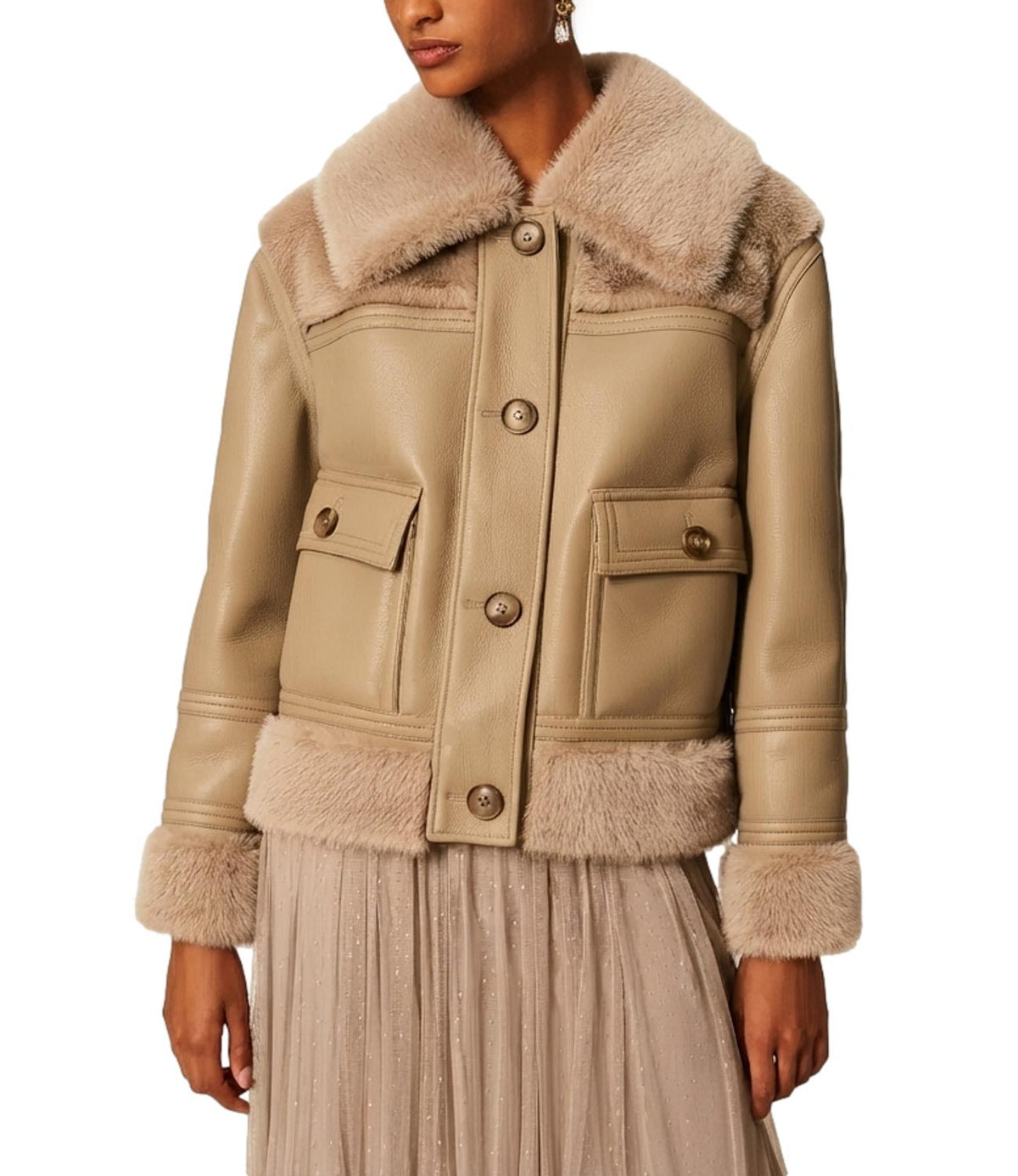 Twin Set Giacca Mastice da Donna