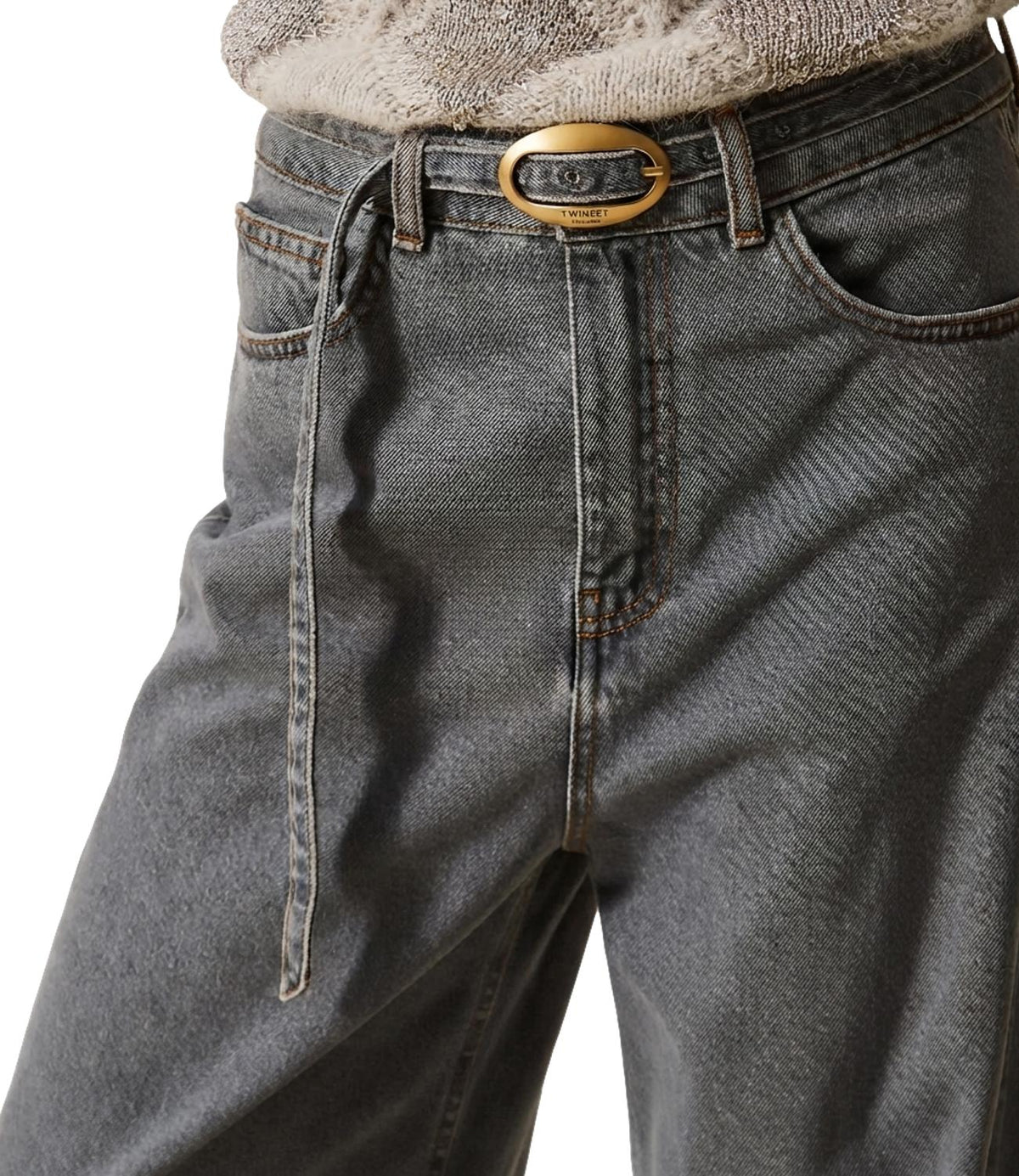 Twin Set Jeans Denim Grigio da Donna