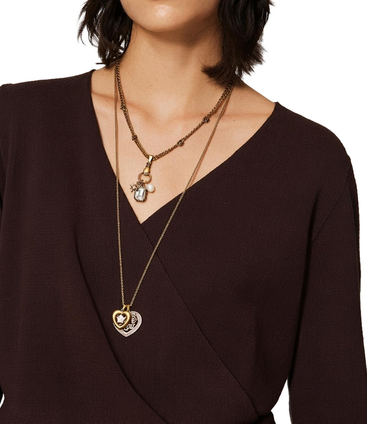 Twin Set Maglia Coffee Chocolate da Donna
