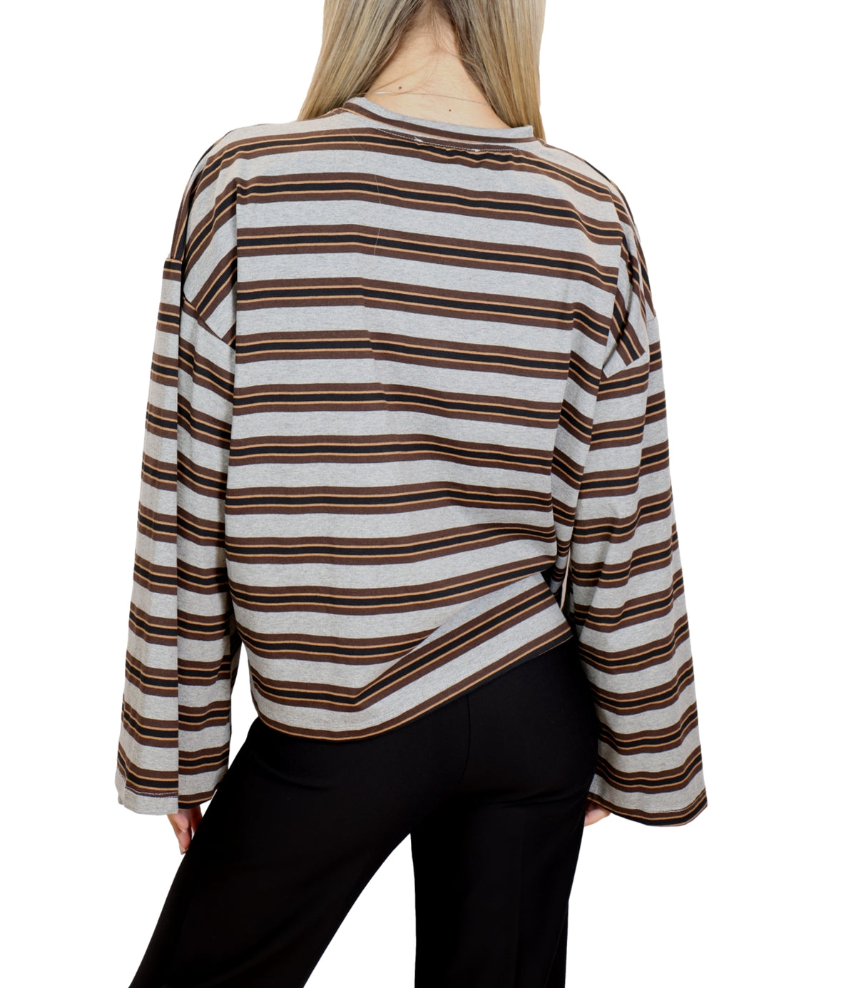Vicolo T-Shirt Acf Grigio Mel/navy U da Donna