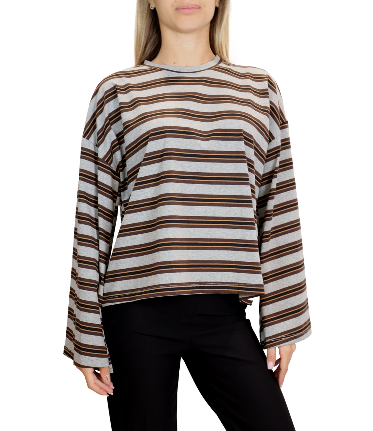 Vicolo T-Shirt Acf Grigio Mel/navy U da Donna