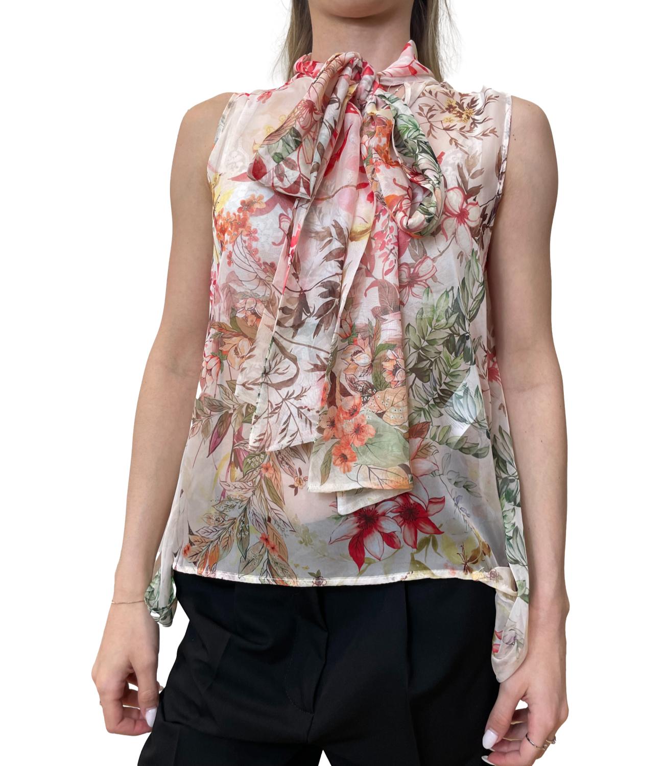 Imperial Camicia Panna Floreale Donna