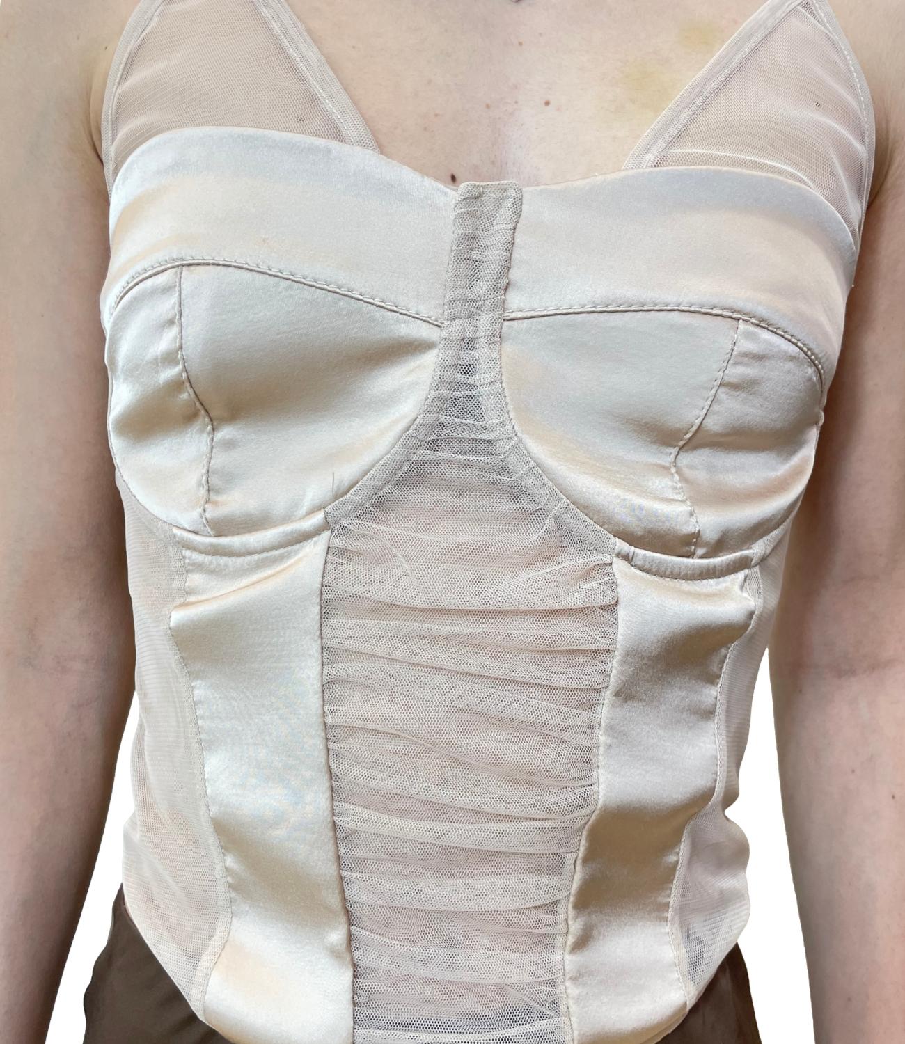 Vicolo top corsetto raso chamoagne donna