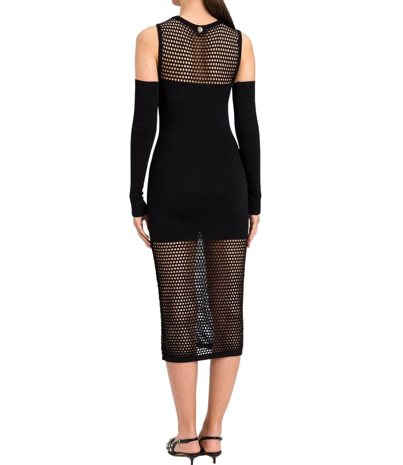 Actitude Twinset Abito in viscosa a rete nero Donna