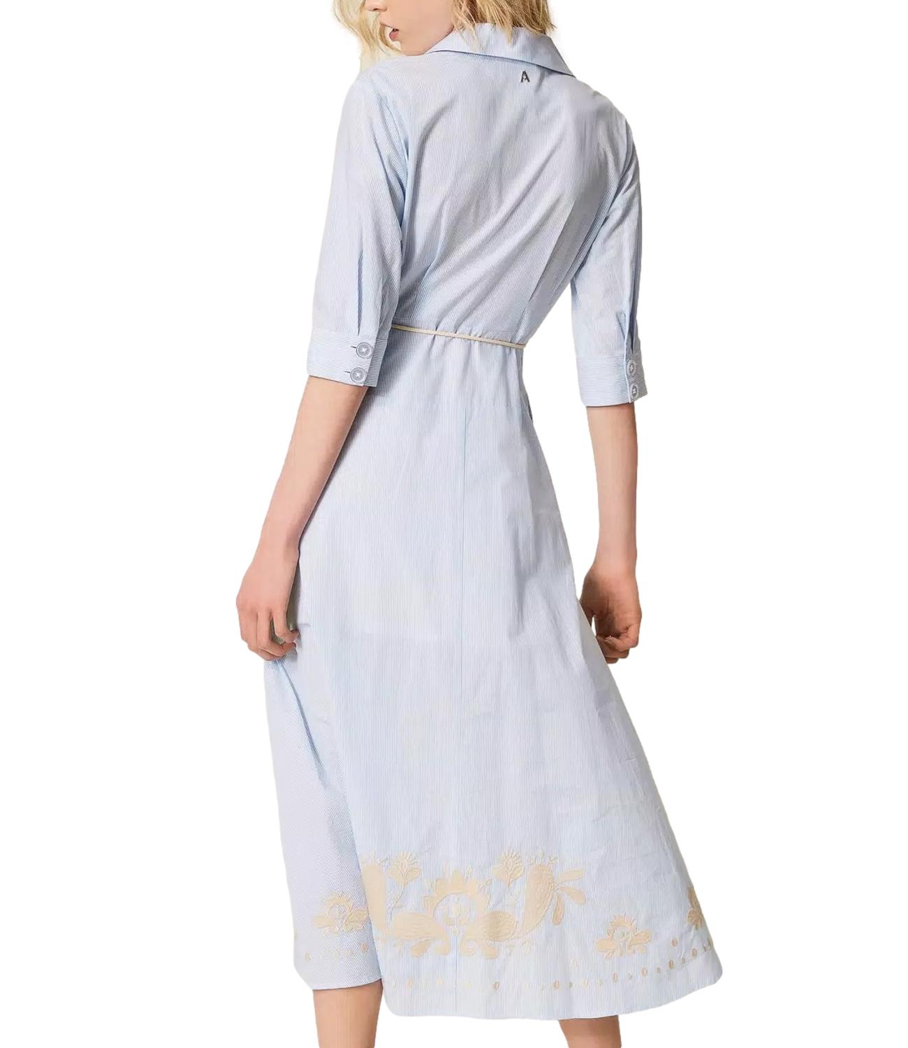 Actitude Twinset Abito Righe Azzurro Donna