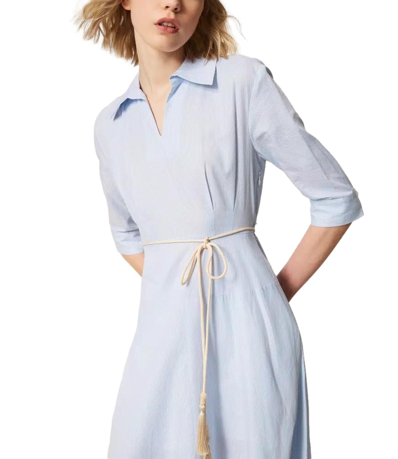 Actitude Twinset Abito Righe Azzurro Donna