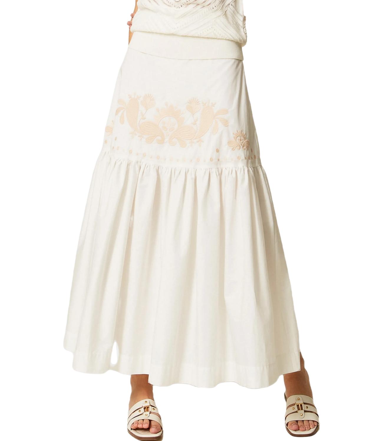 Actitude Twinset Gonna a fiori Bianco Donna