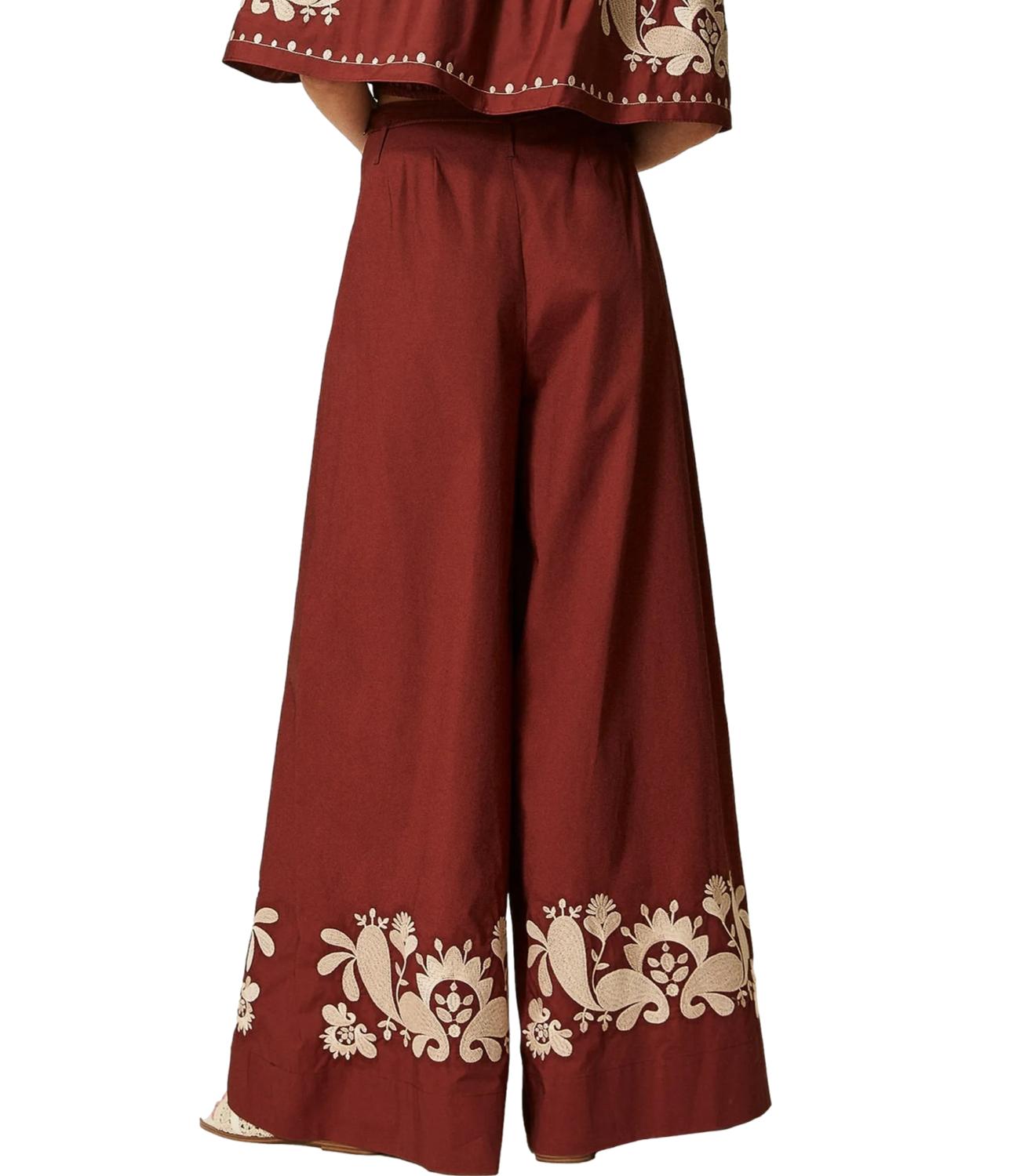 Actitude Twinset Pantalone Terra Rossa da Donna